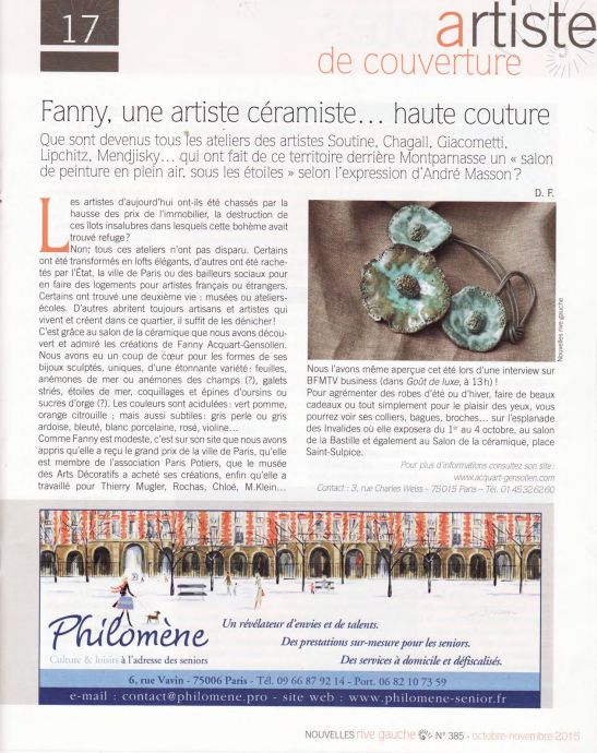 Nouvelles rive gauche article